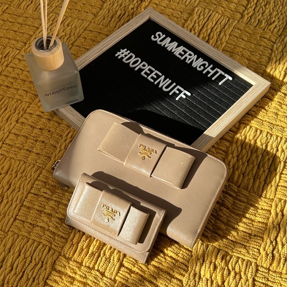 Authentic Tan Prada Wallet & Key Holder Set - Picture 5 of 8